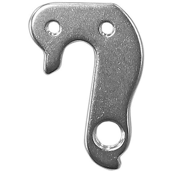 Durable M Part gear hanger for bike components, compatible with various bike brands, shown in black metal with mounting holes.