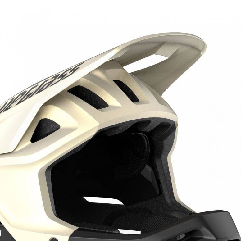 Bluegrass Vanguard Core helmet with white visor replacement accessory, large size, showing the helmet's front view and visor attachment