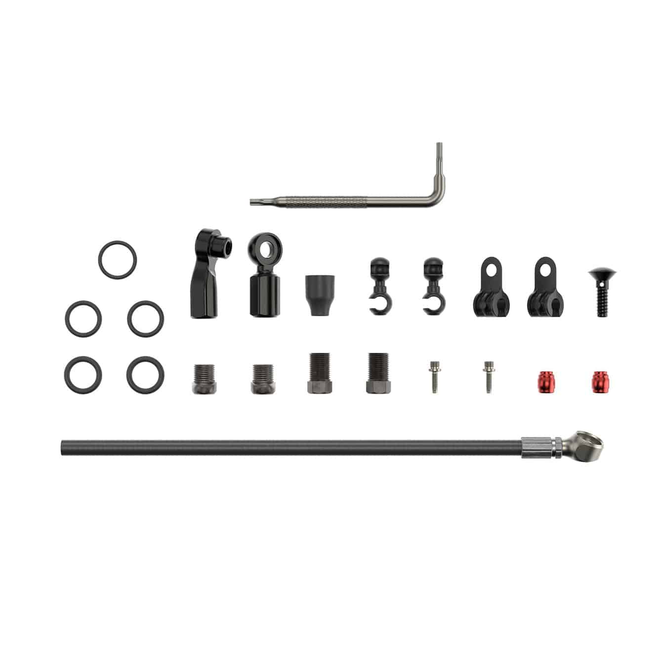 SRAM Spare - Disc Brake Hydraulic Hose Kit - Beveled Banjo -2000mmblk (Inc. Banjo, Fittings) - Flat Mount,Red22,Force22,Rival22,Force 1,Force CX1,Apex1 HRD,S700: BLACK 2000MM | Swinnerton Cycles