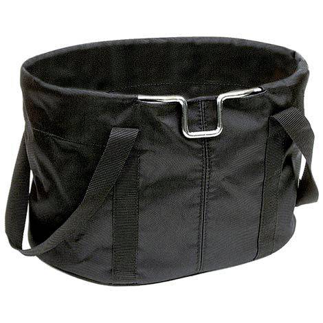 Rixen-Kaul 24L Shopper Handlebar Bag attached to a bike, lightweight foldable bike luggage with steel bracket for accessories.