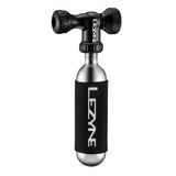 Lezyne Control Drive CO2 inflator in black with mount, compact bike tire pump accessory for quick inflation.