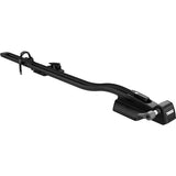 Thule 564 FastRide fork mount bike carrier with lock, designed for quick release front forks, mounted on a vehicle roof rack.