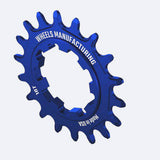 Blue Wheels Manufacturing Solo-XD 18-tooth aluminum bike cog for SRAM XD/XDR freehub, designed for durable mountain bike components.