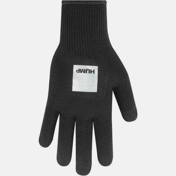 HUMP Pocket Thermal Gloves with touchscreen compatibility and silicone grip for cold weather, shown in black with textured palms.