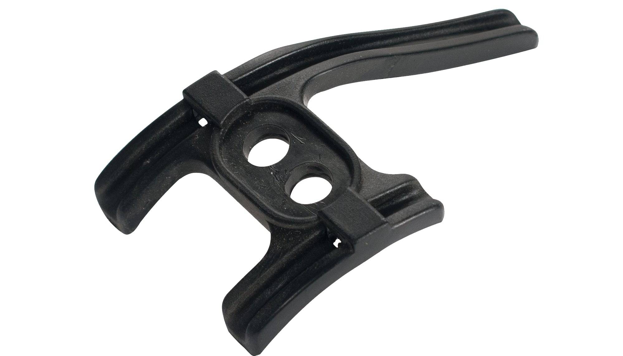 Trek Madone bottom bracket cable guide with tab in black for smooth and secure cable routing on bike components.