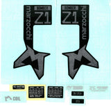 Marzocchi Fork Bomber Z1 Air & Coil/Bomber E-Tuned Decal Kit: Neutral Gloss 2024 Spares & Accesories | Swinnerton Cycles