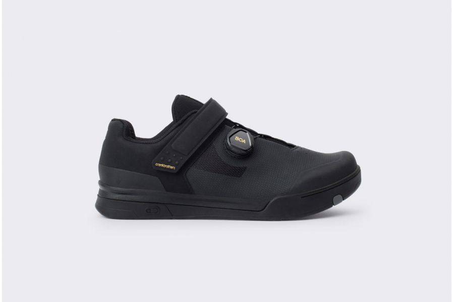 Crank Brothers Mallet BOA MTB cycling shoes with Match Box sole for mountain biking, shown in black with BOA dial closure