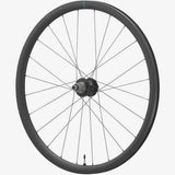 Shimano GRX WH-RX880 700C rear wheel with 12-speed Micro Spline hub and center lock disc brake for gravel bikes.