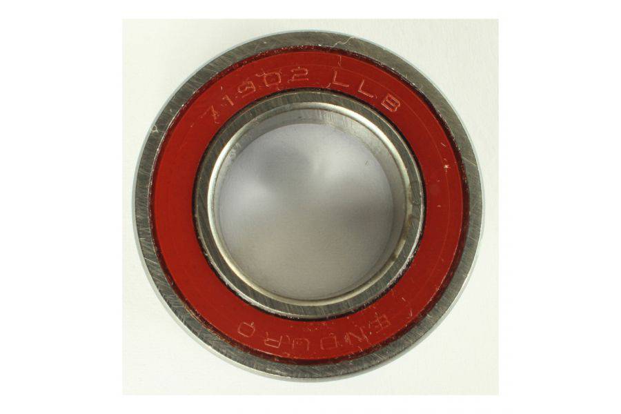 Enduro Bearings 71902 LLB ABEC 5 sealed cycling hub bearing, 7mm x 28mm x 15mm, with a black rubber seal and metal outer ring