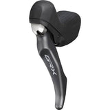 Shimano GRX BL-RX810 left hydraulic drop bar brake lever for gravel bike components, showcasing the ergonomic design and branding.