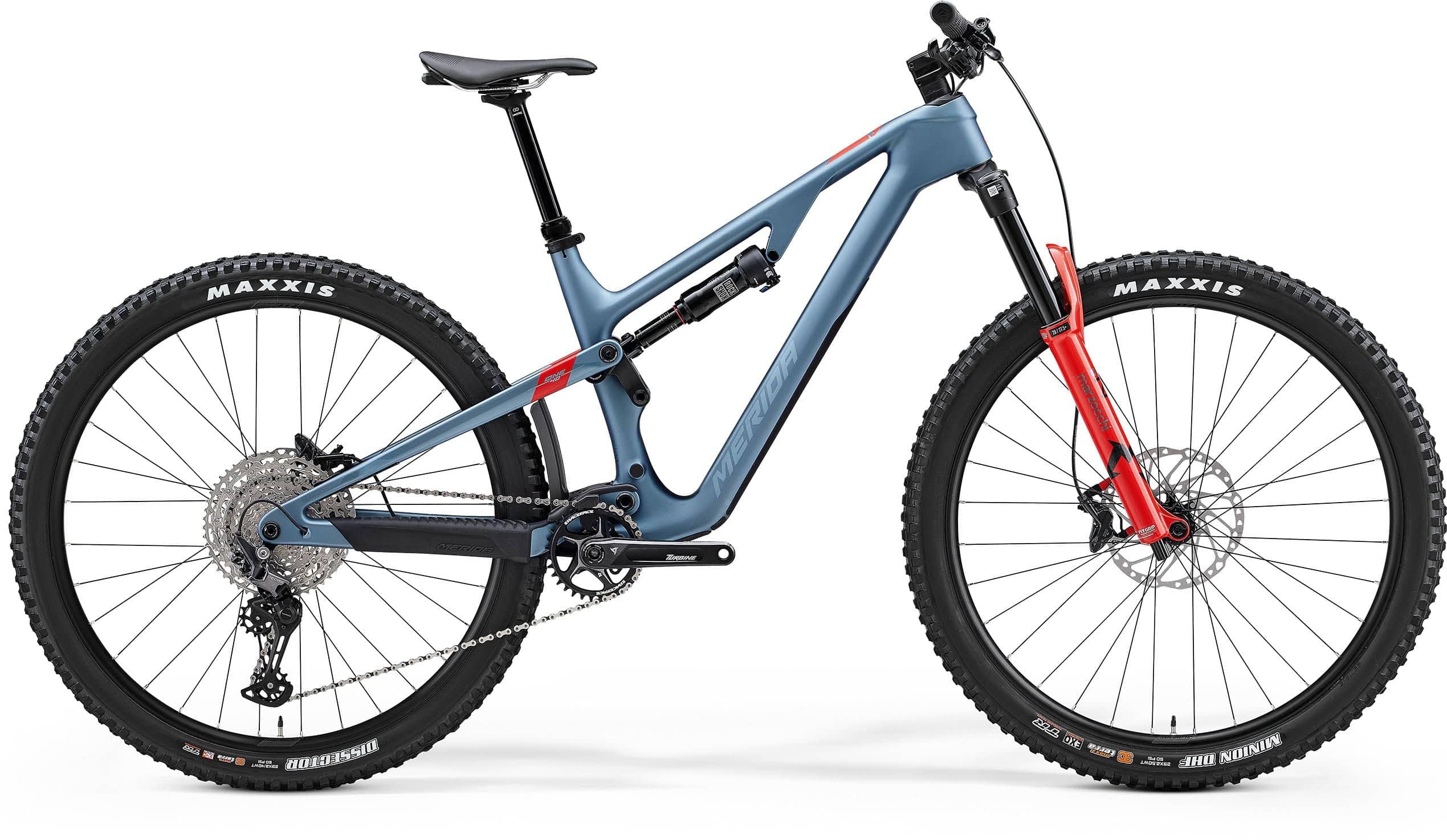 Merida One-Forty 6000 MY24 mountain bike with 29-inch wheels and front suspension, shown from the side.