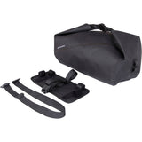 Madison Bags Roam waterproof 25L bike rack top bag in black with shoulder strap, designed for cycling accessories.