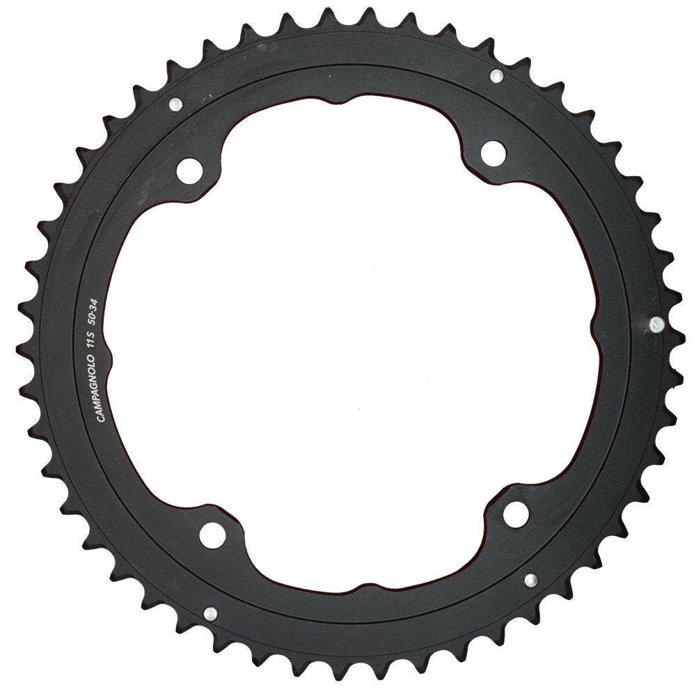 Campagnolo Potenza 11-speed chainring for road bike drivetrain, 112/145 PCD, component upgrade with black finish.