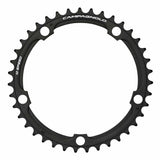 Campagnolo Veloce 39T black road bike chainring for drivetrain components, featuring a sleek design and durable construction.