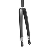 Columbus Futura SLX 1 1/4 tapered road disc fork with Flat Mount brake compatibility, showing the fork's carbon construction and mounting details.