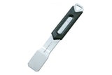 Topeak hydraulic caliper press tool in black and silver for precise brake caliper maintenance, shown in a workshop setting.