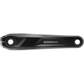 Shimano STEPS FC-EM600 MTB E-Bike crankset without chain guard, shown with multiple length options for mountain biking components.