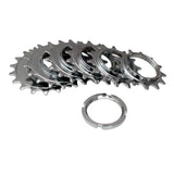 Gusset Components track sprockets with 3/32-inch narrow teeth for fixed gear bikes, shown in a set of multiple sprockets.