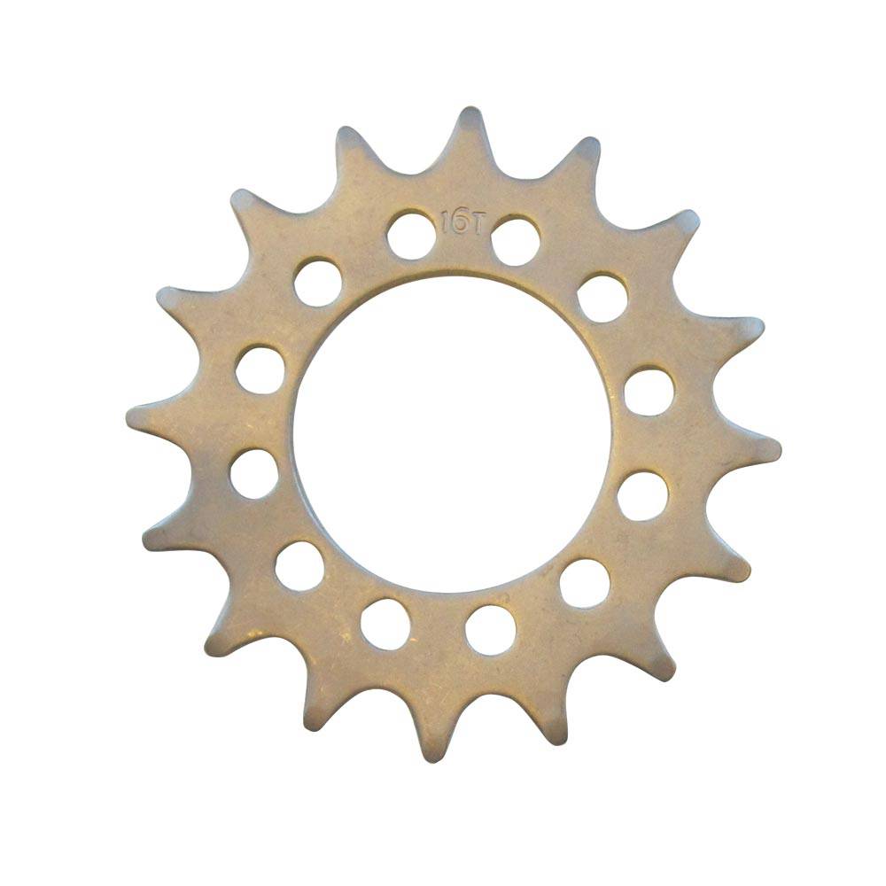 Gusset Components fixed cog sprocket with 3/32-inch teeth for 6-bolt disc mount hubs, suitable for track bike components.