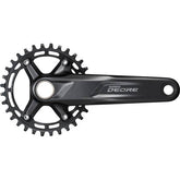 Shimano Deore FC-M5100 MTB chainset with 52mm chainline and HollowTech II design, featuring 10/11-speed components.
