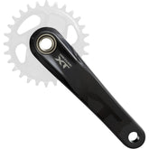 Shimano Deore XT FC-M8200 12-speed MTB crank set without chainring, 55mm chainline, shown with black crank arms.