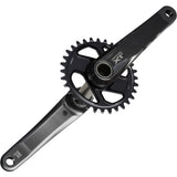 Shimano Deore XT FC-M8200 12-speed MTB crank set without chainring, 55mm chainline, showing crank arms and spindle.