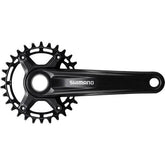 Shimano Deore FC-MT510 12-speed MTB chainset with 52mm chainline on black crank arms for mountain bike frames