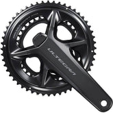 Shimano Ultegra FC-R8100-P 12-speed double power meter crankset with chainrings, cycling component for road bikes.