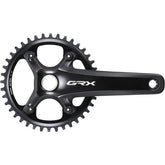 Shimano GRX FC-RX810 40T gravel bike crankset with 11-speed Hollowtech II chainset, black crank arm and chainring.