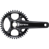 Shimano GRX FC-RX810 40T gravel bike crankset with 11-speed Hollowtech II chainset, black crank arm and chainring.