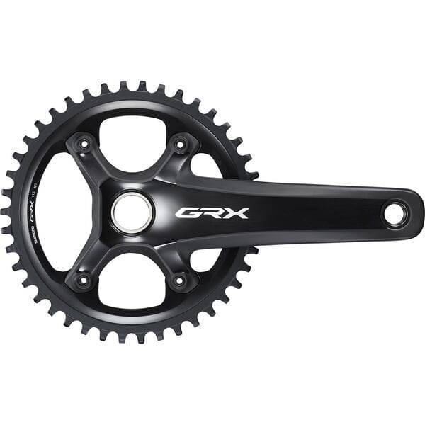 Shimano GRX FC-RX810 40T single chainset for gravel bikes, 11-speed Hollowtech II crankset with crank arm and chainring.