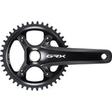 Shimano GRX FC-RX810 40T single chainset gravel bike crankset with Hollowtech II design, 11-speed component, and crank arm detail.