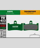 Galfer Pro bike disc brake pads for downhill and enduro racing, showing the high-performance brake components.
