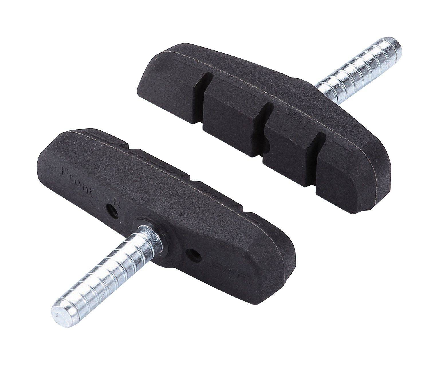 BBB Cantistop 65mm cantilever brake pads pair for bicycle stopping power, shown with metal backing and rubber braking surface.