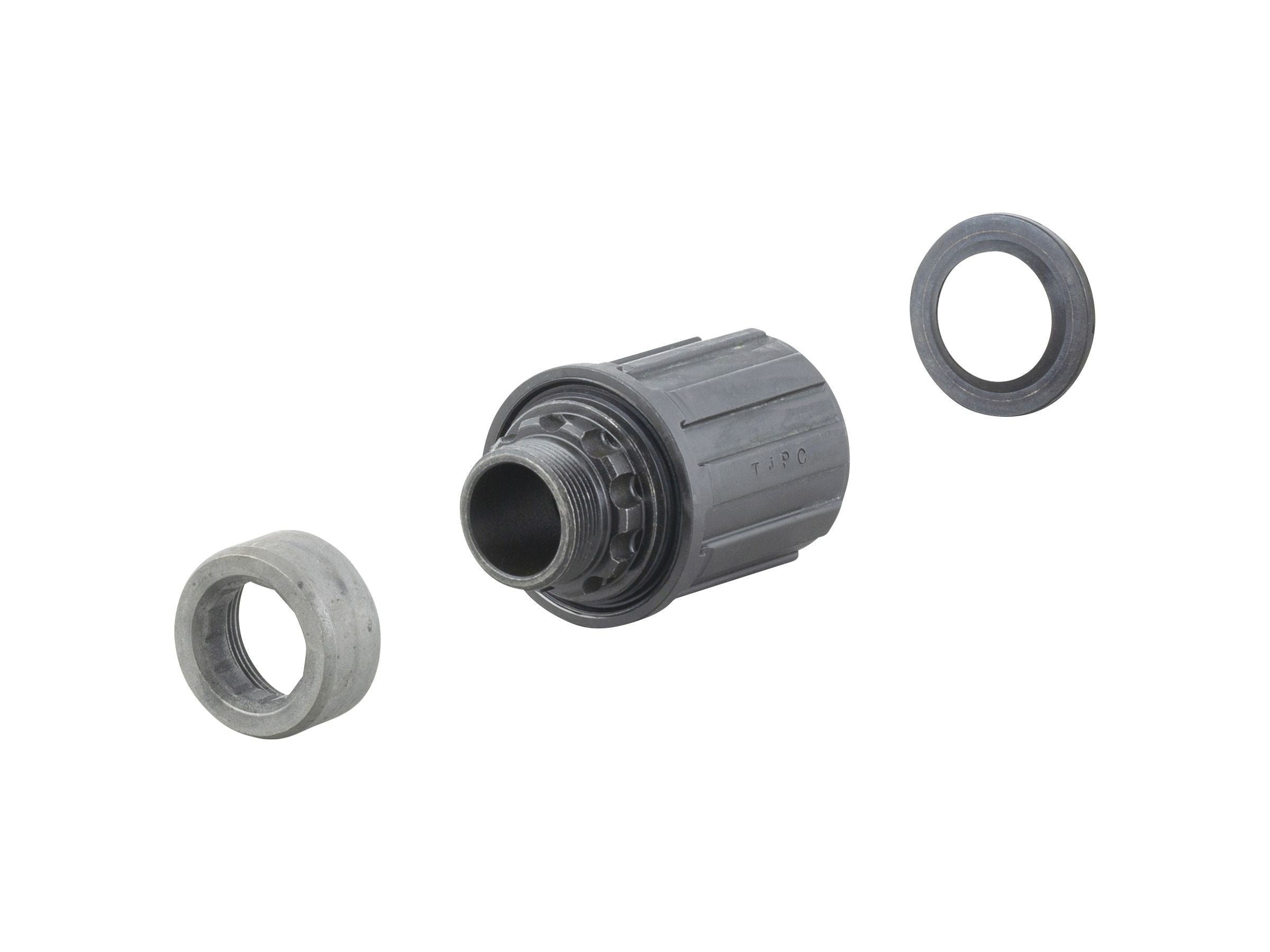 Black Bontrager DC-3248 10/11-speed Shimano freehub body compatible with 148mm OLD bike hubs, component for wheel drivetrain.