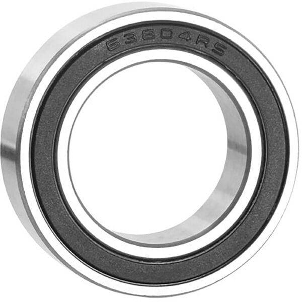 M Part Cartridge Bearing 63804 2RS for bicycle hubs, showing the 20x32x10 bearing with rubber seals, used in wheel components.