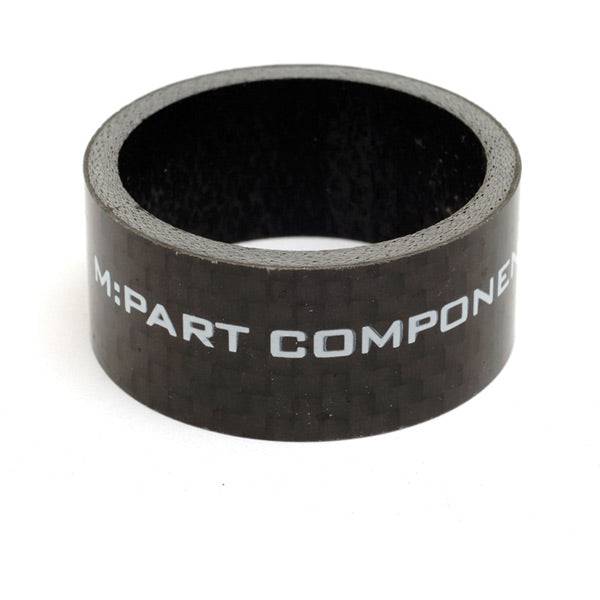 M Part carbon fibre 1-1/8 inch 15mm headset spacer for bike steering upgrade, lightweight and durable bike component.