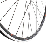 M Part Wheels 700c black front quick release wheel for road bikes with rim brakes, showcasing durable construction and sleek design.