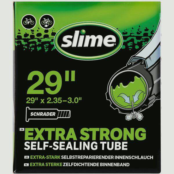 Slime Smart Tube with Schrader valve, 29 x 2.35-3.0 inches, puncture sealant inner tube for bicycle or bike tires.