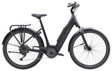 Trek Verve+ 3 Lowstep electric hybrid bike with comfortable frame and pedal assist, ideal for urban commuting.
