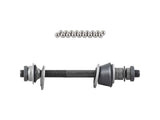 Trek Bontrager Approved loose ball road rear hub axle kit in silver and black, 135mm old length, for bike component replacement.
