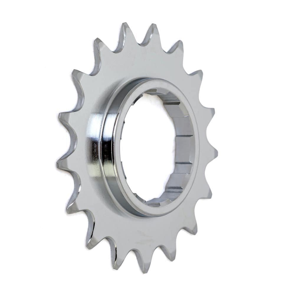 Gusset Components Double Six Sprocket, CNC machined Cr-Mo single speed sprocket with HG spline, shown in close-up detail.
