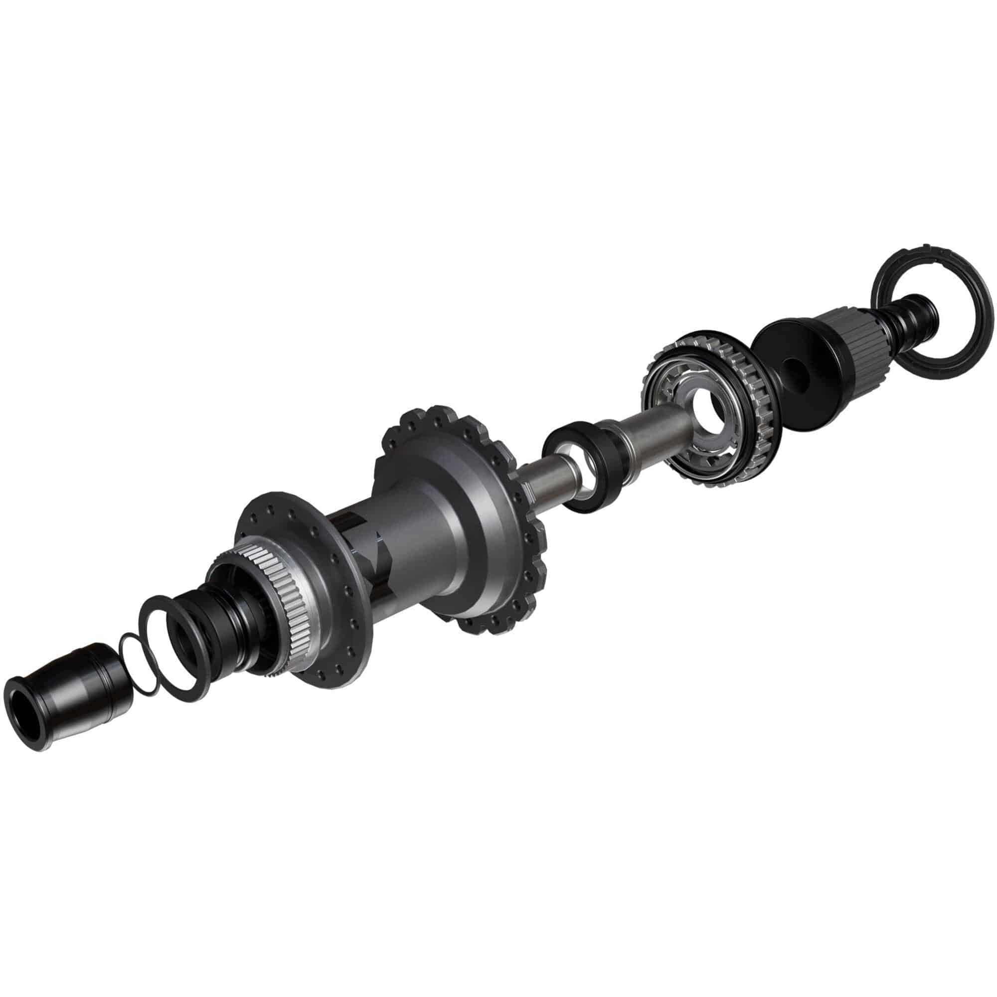Shimano XTR FH-M9210 12-speed micro spline freehub with center lock disc mount for mountain bike components.