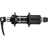 Shimano 105 FH-R7000 11-speed freehub hub in black with 130mm quick-release and 32 holes, designed for bike components.