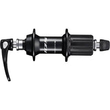 Shimano 105 FH-R7000 11-speed freehub hub in black with 130mm quick-release and 32 holes, designed for bike components.