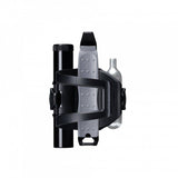 Crankbrothers BC18 SOS bottle cage tool kit with multi-tool in black and silver, designed for bike repairs and maintenance.