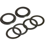 Wheels Manufacturing PF30 bottom bracket spacer pack with silicone dust seals for 30mm bike components, shown with spacers and seals.
