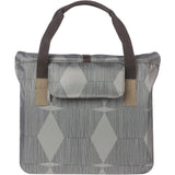 Basil Elegance bicycle shopper bag in Chateau Taupe with hook-on system, showing the adjustable strap and spacious interior.