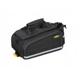 Topeak MTX TrunkBag EXP black bike rack bag with QuickTrack system, expandable design and pannier 2.0 for cycling accessories
