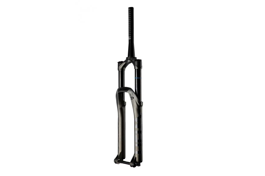 Cane Creek Helm MKII Coil fork for mountain bikes with adjustable travel, featuring coil suspension and robust components.